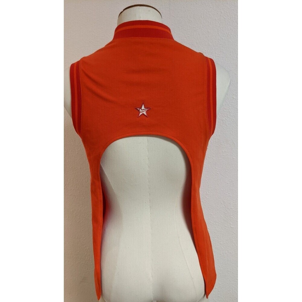 NWOT Women's NIKE Orange Backless Sleeveless 1/4 Zip Ribbed Neck Top SM - Picture 2 of 11
